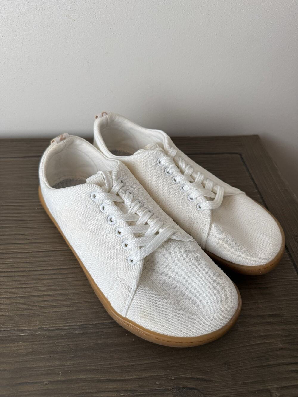 FeelGrounds Original Knit Minimalist Barefoot Sneakers White Sz 39 US Women’s 8